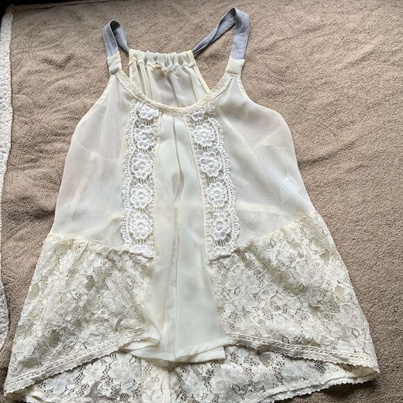 Jolt Lace Coquette Babydoll Tank Top Cami Feminine Romantic Delicate Woman's Med - Picture 1 of 5